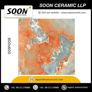 Carreaux muraux en porcelaine effet marbre saphir Welkin modernes, finition brillante, 600x600mm, imitation texture mur de briques, prochainement disponible - Product Image 4