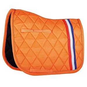 High Quality Luxury Horse Saddle Pad Contoured Dressage Felt <b>Strip</b> Flag Western Style Genuine <b>Leather</b> Shell Fabric Lining - Product Image 1