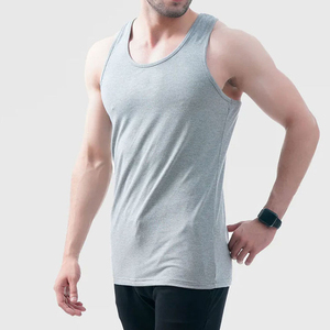 Débardeur sans manches gris uni à col en V pour homme, décontracté, respirant, en coton et élasthanne tricoté, grande taille, vêtement de fitness - Product Image 5