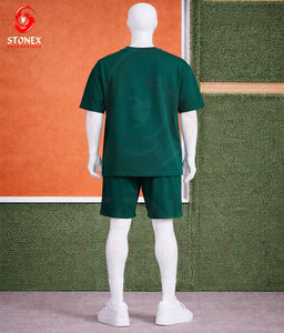 100% Cotton Men's Summer Casual T-Shirt & Shorts <b>Set</b> Breathable Short Sleeve High Street Style with Customizable Options - Product Image 2