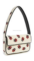 Pochette brodée de perles multicolores de qualité supérieure, fabriquée à la main en Inde, pour femmes, avec fermeture éclair, tendance