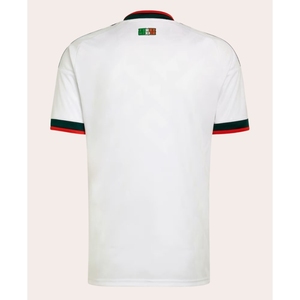 Mexico Men's White V-Neck Soccer Jersey Short Sleeve Embroidered Logo Breathable <b>Polyester</b> Apparel Team Football T-<b>Shirt</b> - Product Image 2