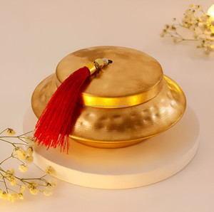Wholesale Gold Thatera Work Matki Shaped Metal Jar Candle From Indian Manufacturer - Product Image 2