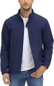 Wholesale <b>Canvas</b> Fabric <b>Men</b>_s Hooded Quilted Softshell <b>Jacket</b> Stand Front Custom Sizes Colors Breathable High Street Style - Product Image 1