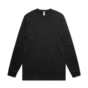 T-shirt à manches longues en jersey de coton uni pour homme, col rond, coupe classique, confortable pour tous les jours, couleur kaki délavée de qualité supérieure - Product Image 3