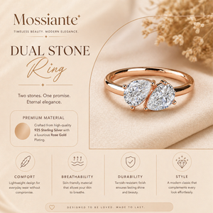 1 CTW Pear Cut Moissanite Diamond <b>Open</b> Bypass Engagement <b>Ring</b> in Rose Gold | Minimalist Double Pear Promise <b>Ring</b> for Women - Product Image 6