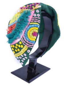 Serre-tête léger et confortable orné de perles d'ivoire, rembourré et perlé, élégant accessoire de mariée - Product Image 1