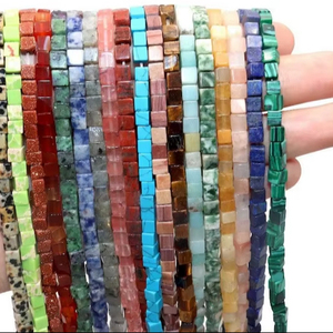 Cuentas de Piedras Preciosas Cuadradas de 4x4 mm, Cuentas Sueltas de Piedras Preciosas Energéticas con Forma Cuadrada para Pulseras, Collares, Diseño de Joyería DIY - Product Image 1
