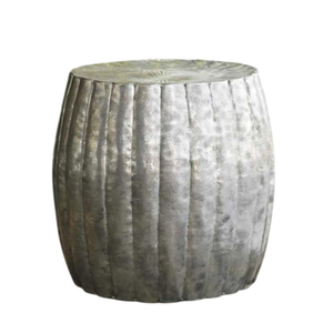 Table d'appoint moderne en aluminium moulé, finition nickel noir, forme tambour, pour intérieur et extérieur, à prix compétitif - Product Image 3