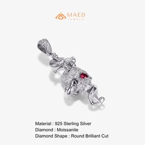 Collier pendentif en argent sterling 925 avec moissanite, design tête de serpent, bijoux de mode pour femmes et hommes, look de bijouterie fine de New York - Product Image 6