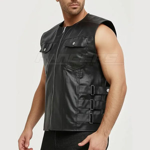 เสื้อกั๊กหนัง100% สำหรับผู้ชายเสื้อกั๊กแฟชั่นทำจากหนัง - Product Image 3