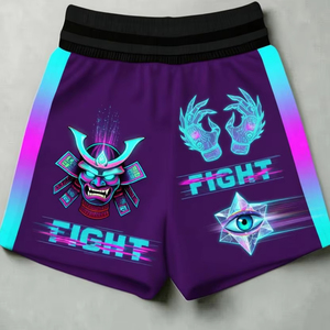 Shorts de boxe en tissu polyester respirant, vêtements d'entraînement, impression personnalisée, broderie de logo, taille personnalisée - Product Image 1