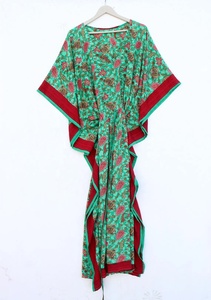 Kaftan vestido de seda Saree Vintage Kaftan bata larga de talla grande Kaftan verano vestido de maternidad - Product Image 4