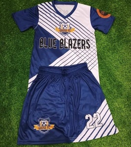 Rewino Unisex Soccer Jersey Set Blue Sublimated Quick Dry Polyester Short Sleeve Uniform Adult All Seasons Team Apparel - Product Image 2