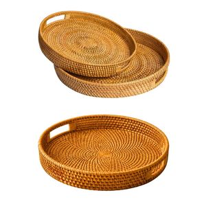 Cesta/Bandeja de Mimbre y Ratán, Bandeja de Servir de Ratán con Forma Personalizada, Cesta Natural Tejida a Mano para Uso Doméstico y Comercial - Product Image 1