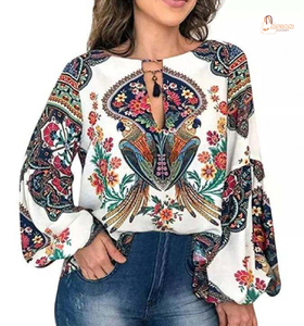 Nouvelle Blouse Décontractée Coréenne Vintage pour Femme, Manches Longues Bouffantes, Dentelle Avant, Couleur Unie, Printemps Automne - Product Image 1