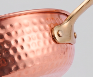 Latest Rustic Hammered Metal Copper Sauce <b>Pan</b> With Metal <b>Handles</b> For Kitchenware Home Hotel Use And Camping Use - Product Image 2