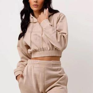 Latest Oem New Trending Zip up <b>Jacket</b> Custom logo Vintage Sun Faded Blank Sweatpants Two Piece Crop pink Hoodie Set for Women - Product Image 6