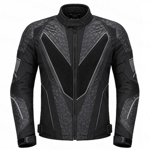 Chaqueta de Motociclista Deportiva con Paneles Reforzados ODM, Textura de Carbono, Malla Transpirable, Carcasa Protectora Ligera, Reflectante, de Cordura - Product Image 1