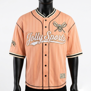 100% Cotton Men's Loose Fit Men's Baseball Jersey Breathable Polyester Interlock Peach Piping Panel Custom Tackle Twill <b>Logo</b> - Product Image 1