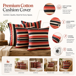 Premium Cotton Stripe Cushion <b>Cover</b> Soft <b>Throw</b> Pillow <b>Cover</b> for Couch <b>Sofa</b> Bed Home Decoration Cushion <b>Cover</b> - Product Image 6
