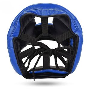 Protector de Cabeza de Boxeo Azul OEM, Casco Deportivo Protector Unisex para Adultos, Cierre de Gancho y Bucle, Color Sólido, Equipo de Boxeo, Cuero Genuino - Product Image 3