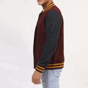 Chaqueta Varsity de Moda para Hombre, Corte Ajustado, Lana, Parches con Letras, Logotipo Frontal, Invierno - Product Image 6