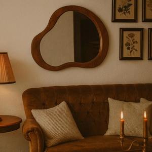 Espejo de Pared de Madera de Mango, Espejo de Pared de Madera Hecho a Mano para Decoración del Hogar, Tiendas y Boutiques, Espejo Colgante al por Mayor - Product Image 5