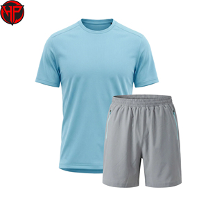 Conjunto de Camiseta y Pantalones Cortos Ligeros y Transpirables, con Elasticidad en Cuatro Direcciones, para Correr en Verano, para Hombre - Product Image 5