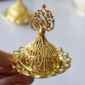 Quemador de incienso metálico al por mayor para Oriente Medio, quemador de Bakhoor de hierro dorado de arte árabe para Ramadán - Product Image 6