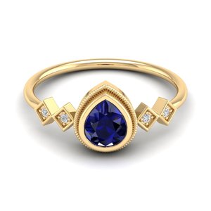 Anillos de compromiso REYES con delicada piedra de zafiro azul, anillos de boda de plata de ley 925 con moissanita para mujer, regalos de aniversario - Product Image 6