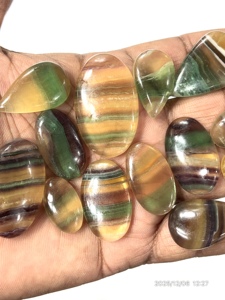 Fluorita Verde Natural Multicolor, Gema Suelta en Cabujón, Formas y Tamaños Variados, Aproximadamente de 20 a 30 mm - Product Image 6