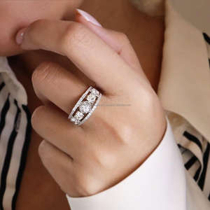 CVDDiamond-Anillo de compromiso de oro macizo de 10 quilates, joyería fina, los mejores regalos de lujo para mujer, boda IGI cultivada en laboratorio, de corte completo, de dos quilates - Product Image 4