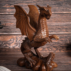 Wooden Dragon Figurine with Detailed Craftsmanship Wholesale Home Decor Wooden Dragon Statue Custom Dragon Sculpture Wooden Gift - Product Image 3