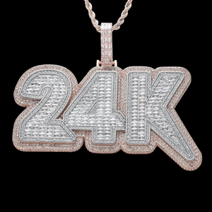 Colgante de letra grande personalizado de moissanita plateada, totalmente cubierto de circonitas, estilo Hip Hop, con acabado en oro amarillo, regalo brillante de moissanita - Product Image 5