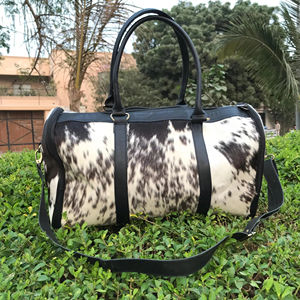 Bolsa de Viaje de Cuero Genuino con Cierre de Cremallera, Estilo Vintage, Gran Capacidad, LHDB-0143 - Product Image 1