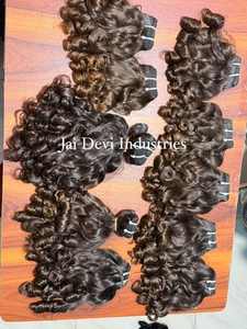 Lot de Cheveux Humains Bruts Bouclés Indiens de Luxe, Cuticules Alignées, Tissage de Cheveux Bouclés Birmans et Vietnamiens, Motif Pixie Fumi Rebondissant pour Coiffure - Product Image 4