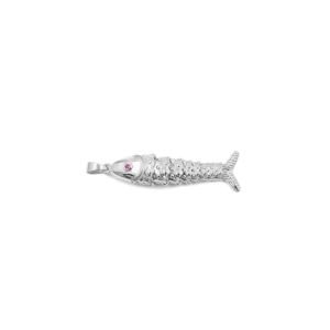 Pendentif breloque en laiton plaqué argent avec zircone cubique rose en forme d'œil de poisson pour la fabrication de bijoux et colliers - Product Image 5