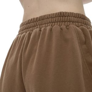 Nouveaux shorts décontractés pour hommes, personnalisables avec logo, style vintage délavé, coupe oversize streetwear, ourlet brut, avec cordon de serrage, en molleton, marron - Product Image 4
