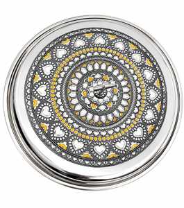 NEW DESIGNED SILVER FINISH SINGLE TRAY WITH 40 <b>CUPS</b> <b>COMMUNION</b> SET WITH BOTTOM RING - Product Image 2