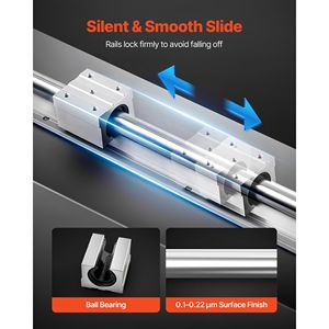 Kit de rail linéaire SBR25 D0100XU4Z5W 2 pièces 1200mm 4 blocs de glissière à roulement entièrement supportés pour découpe et perçage d'axe - Product Image 4