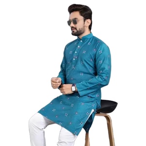 Nueva Presentación de festivales de tela de algodón especial Kurta de hombre con pijama para la venta en línea - Product Image 1
