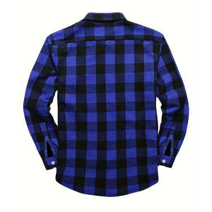 Chemise en flanelle à carreaux vertes pour hommes, manches longues, coton, vêtements de travail décontractés, vêtements d'extérieur - Product Image 6