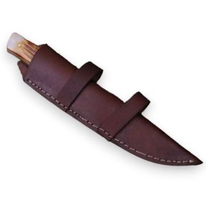 Cuchillos de Caza Hechos a Mano de Acero de Damasco con Hoja Curva Fija y Mango de Madera Marrón para Acampar al Aire Libre, Desollar y Bushcraft - Product Image 3