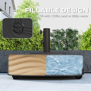 Base per Ombrellone da Esterno Impermeabile con Ruote, Supporto per Pali da 1.5''/1.9'' per Cortili, Palestre e Parchi - Product Image 5
