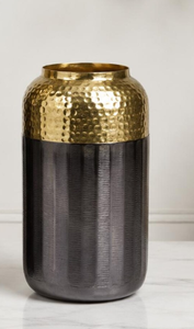 Latest Design Hammered Double-Tone Aluminium Metal <b>Vase</b> Golden Modern Table <b>Vase</b> Handmade Hammered Aluminium <b>Copper</b> <b>Vase</b> - Product Image 2