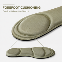 Semelles intérieures respirantes et amortissantes en mousse à mémoire de forme 4D beige de qualité supérieure, idéales pour la marche, la course, le sport, le travail, les voyages et l'usage quotidien – Meilleures ventes