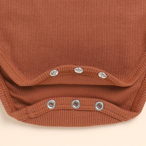 Body de manga corta de elastano de bambú orgánico de calidad superior Jengibre-Camisas y tops para bebés - Product Image 4