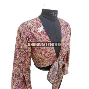 Latest Design Vintage Silk <b>Women's</b> Blouse Boho Style Summer Fashion Casual <b>Beach</b> Wear Printed - Product Image 4