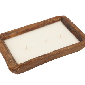 Bol à bougie rectangulaire en bois pour la maison, les mariages, les événements, les cadeaux – Élégant bol à bougie en bois pour table et restaurants, cafés - Product Image 1